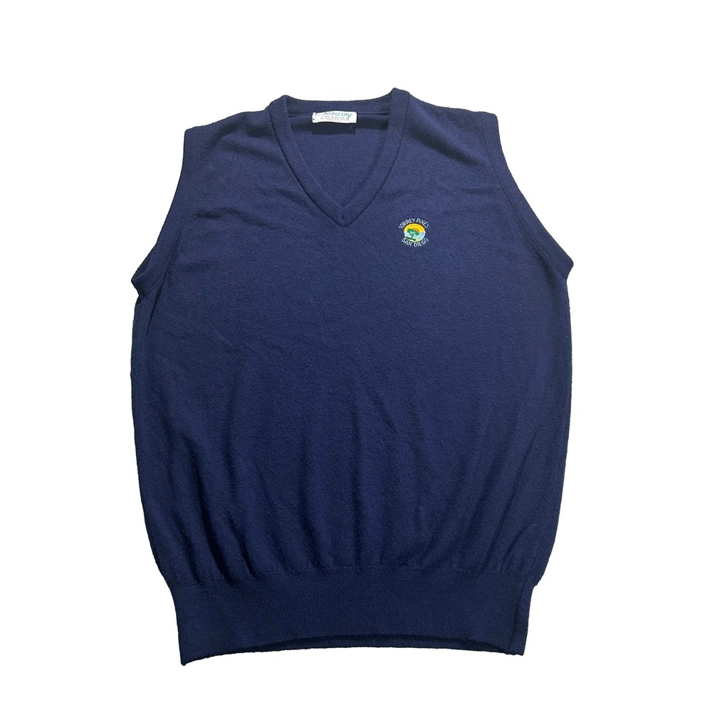Vintage Golf Sweater Vest Mens XL Navy Blue Torrey Pines San Diego V-Neck Knit